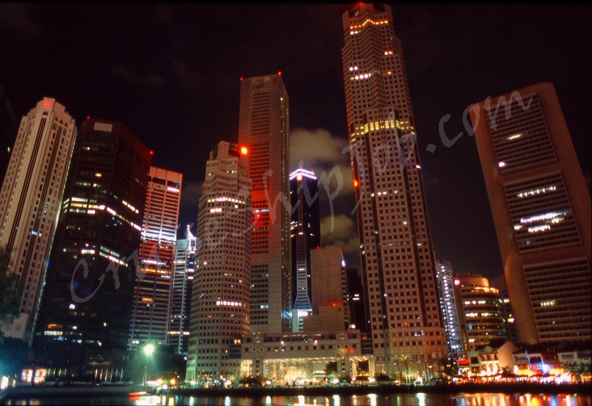A great night photo of Singapore skyline taken by a hired cruise ship  job seeker